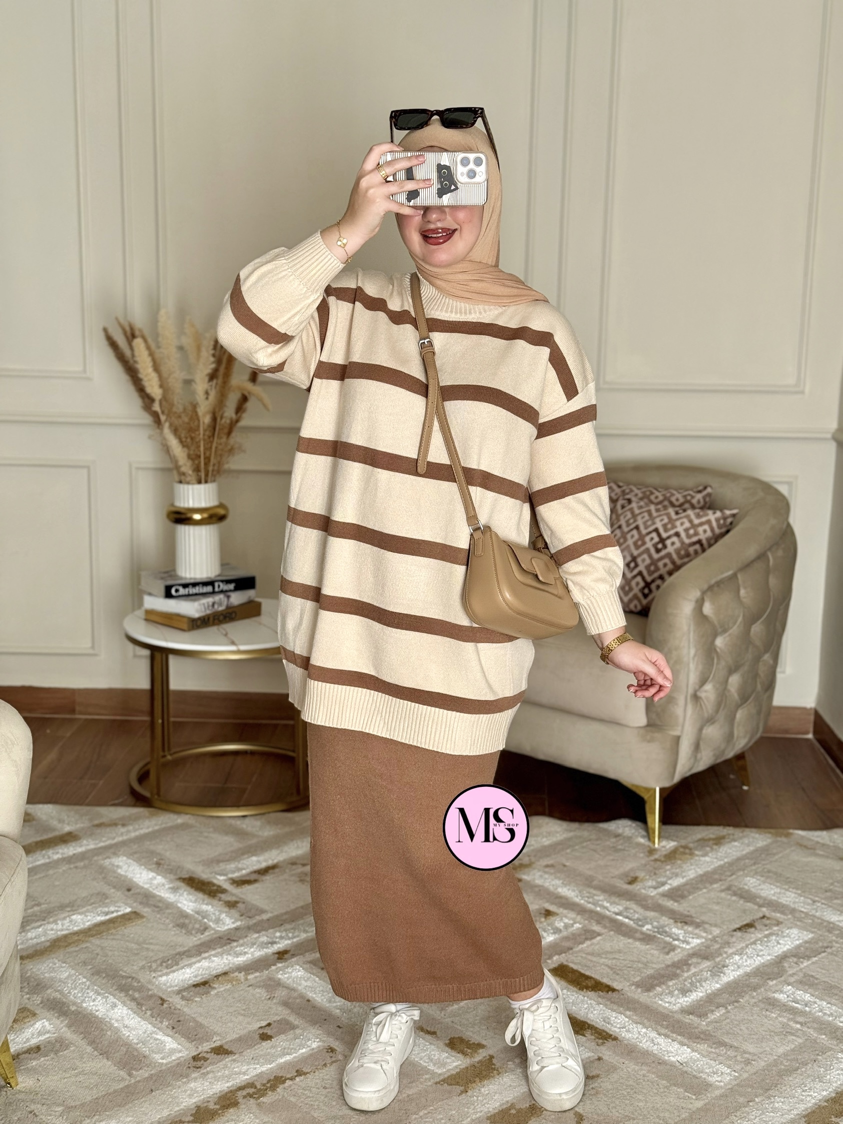 IMG_0124 Ensemble jupe à rayures - الصورة 1